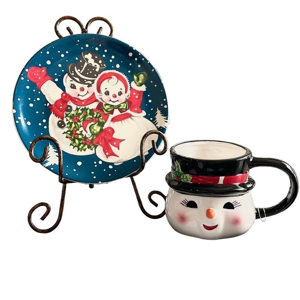 MR. CHRISTMAS Snowman Mug and Plate Set